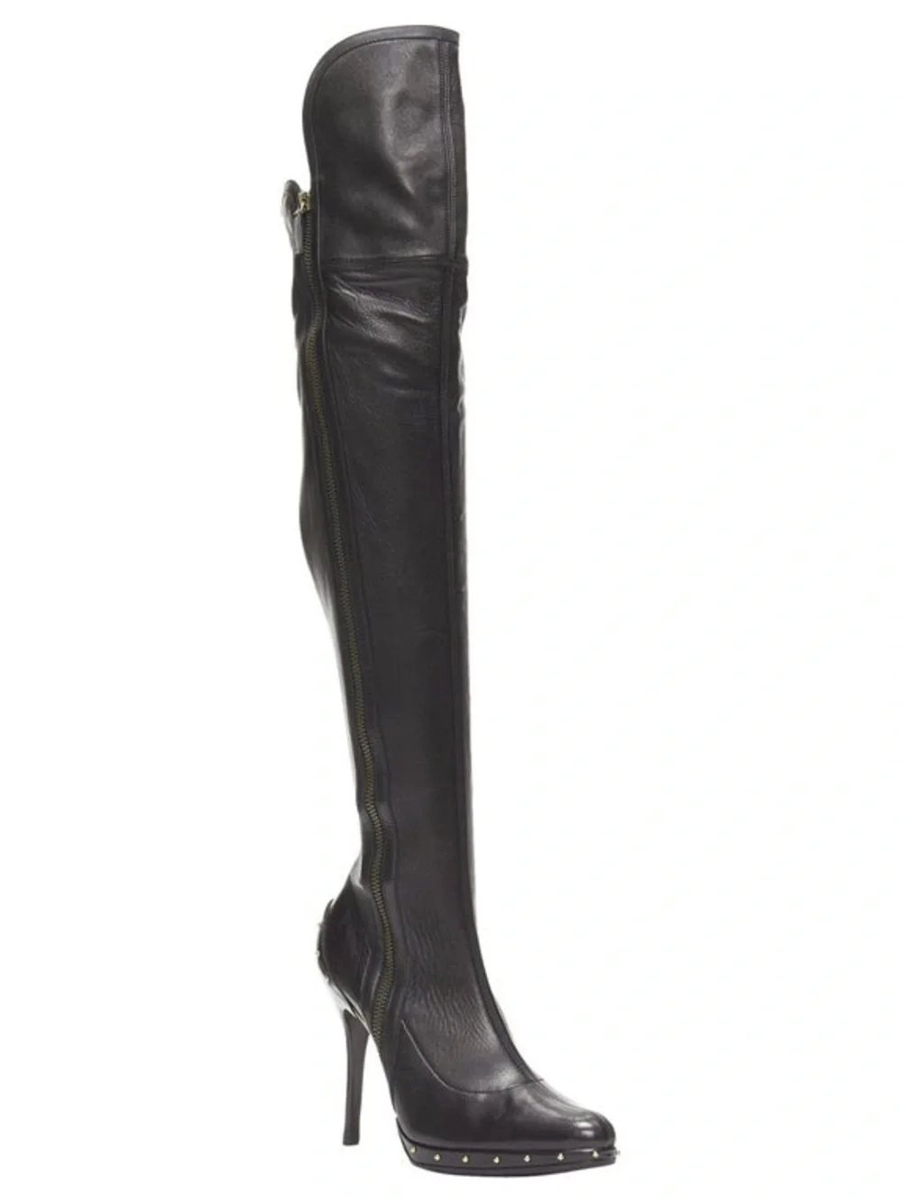 GUCCI Tom Ford Era Black Leather Studded Platform OTK Runway Boot Y2K Fall 2003